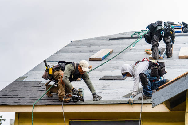 Professional Gutter Installation technician working in Caledonia, NY